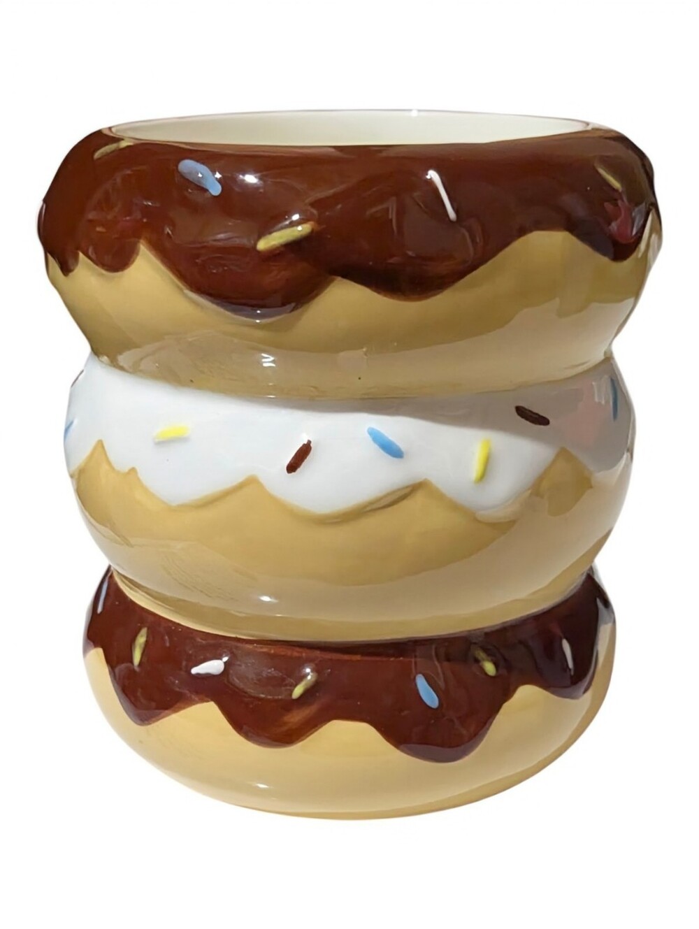 NEW HomeStyles Ceramic Stacked Doughnut Jar Candle - Vanilla Cream